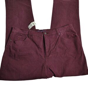 Gloria Vanderbilt Womens 18 Burgundy Cotton Blend High Rise Slim Fit Amanda Jean